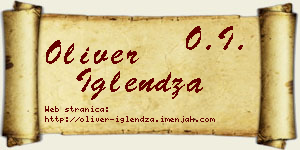 Oliver Iglendža vizit kartica